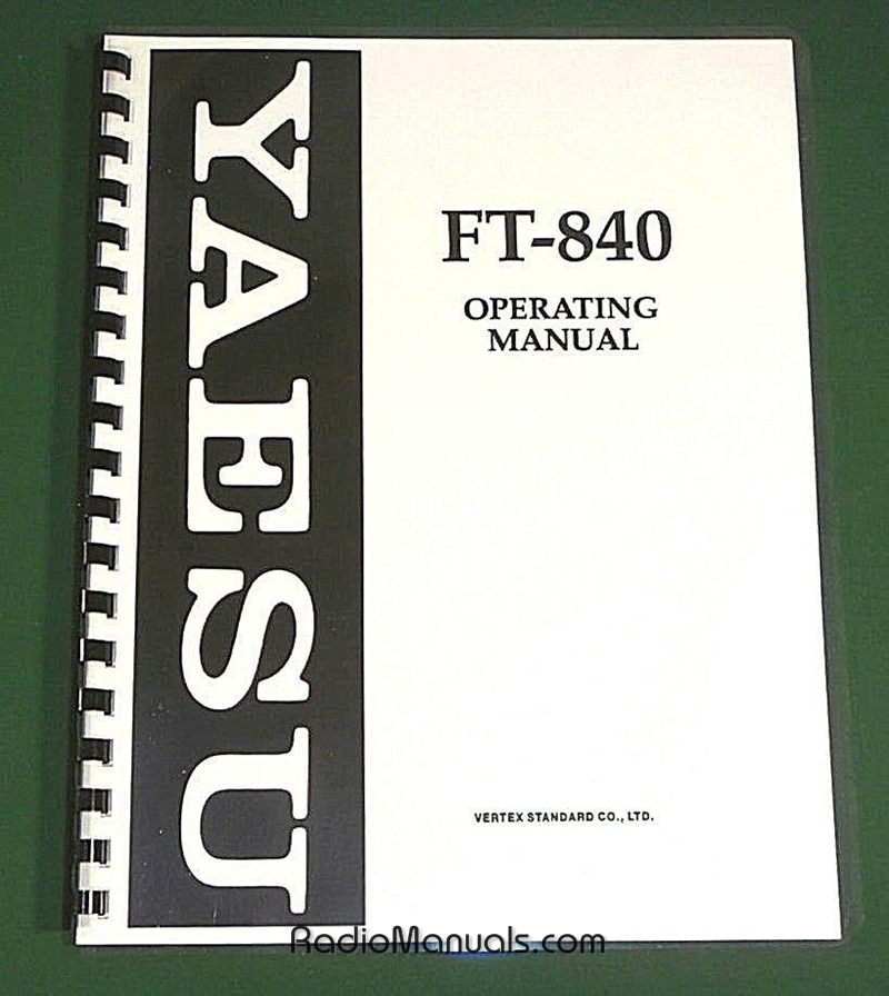Yaesu FT-840 Operating Manual - Click Image to Close